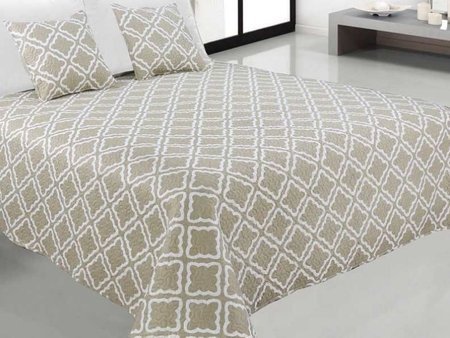 Double-Sided Bedspread TAVIRA  220x240+2x40x40 J-006 STONE, 011