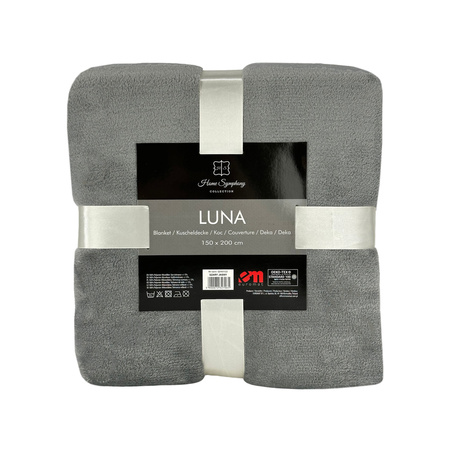 Blanket LUNA 150x200 LIGHT GRAY , microfiber flannel 240 gsm