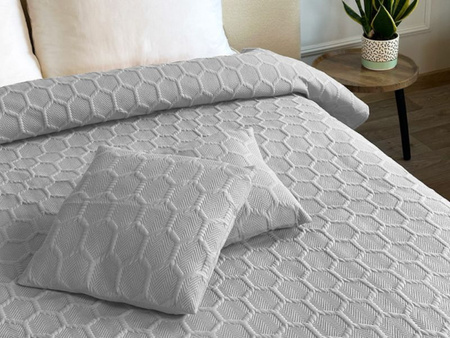 Bedspread PARLA 3D 180x220+2/40x40,SY-7653 LIGHT GREY