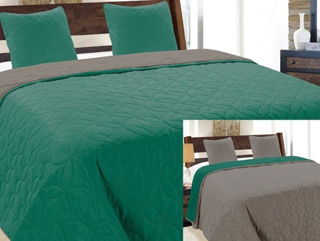 Bedspread VIGO II 180x220+2/40x40, 006/EMERALD-GRAPHITE