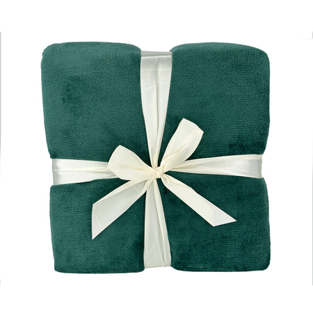 Blanket LUNA 150x200 BOTTLE GREEN , microfiber flannel 240 gsm