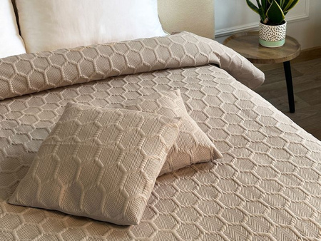 Bedspread PARLA 3D 180x220+2/40x40, SY-7653 BEIGE
