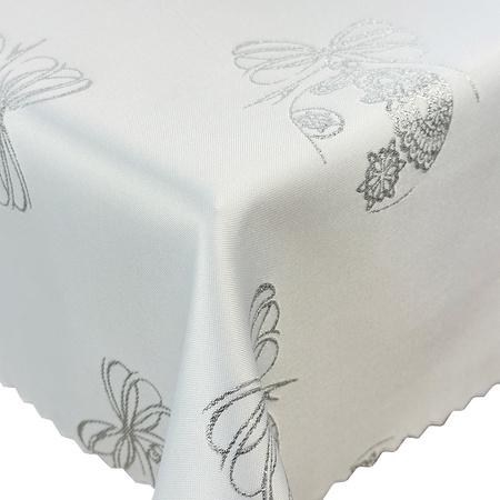 Tablecloths with stain-resistant coating oval 140x200 silver 1869