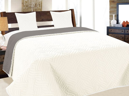 Bedspread VIGO II 180x220+2/40x40, 011/ GREY-ECRU