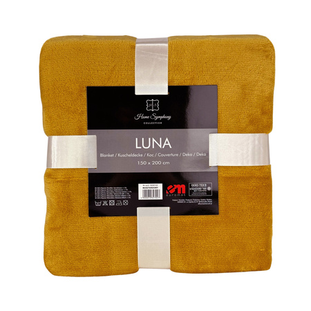 Blanket LUNA 150x200 MUSTARD , microfiber flannel 240 gsm