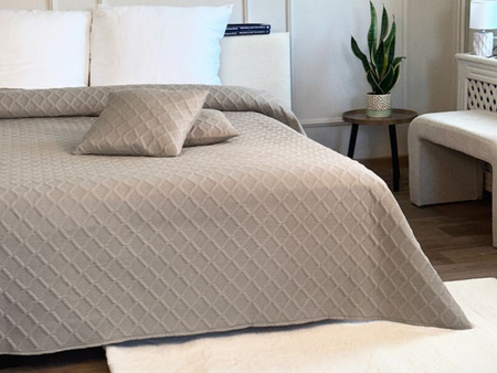 Bedspread PARLA 3D 180x220+2/40x40,SY-7654 TAUPE