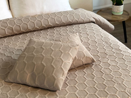 Bedspread PARLA 3D 220x240+2/40x40, SY-7653 BEIGE