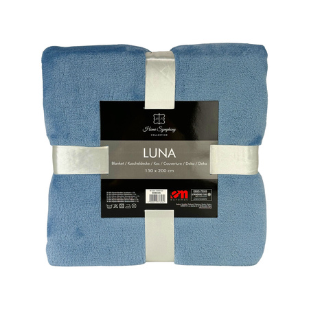 Blanket LUNA 150x200 BLUE, microfiber flannel 240 gsm
