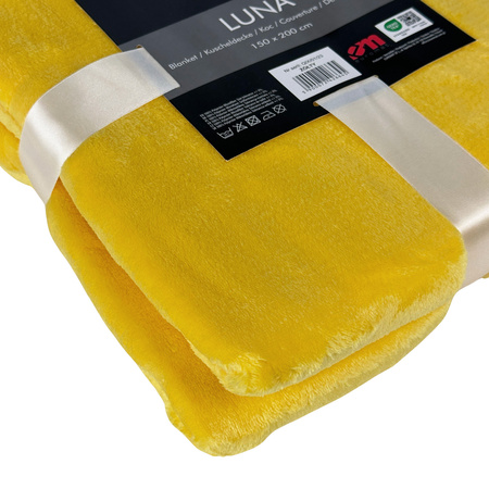 Blanket LUNA 150x200 YELLOW, microfiber flannel 240 gsm