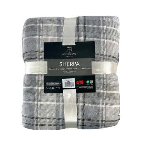 Blanket SHERPA PRINT 150x200 GREY