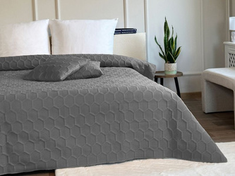 Bedspread PARLA 3D 220x240+2/40x40, SY-7653 DARK GREY