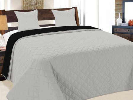 Bedspread VIGO II 180x220+2/40x40, 010/ LIGHT GREY 2-BLACK