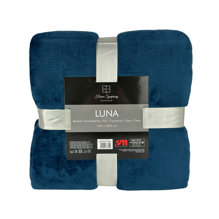 Blanket LUNA 150x200 DARK TURQUOISE , microfiber flannel 240 gsm
