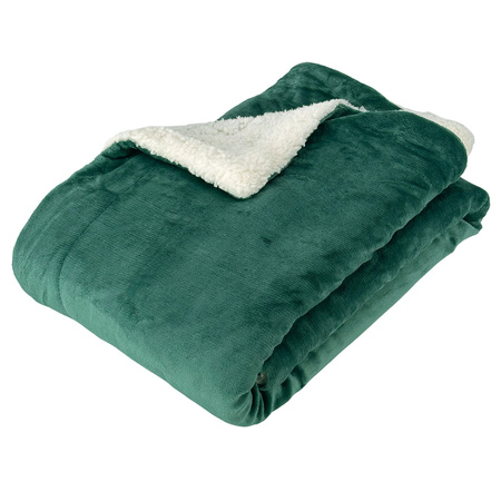 Blanket SHERPA 150X200 BOTTLE GREEN