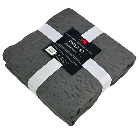 Bedspread PARLA 3D 220x240, SY-7653 DARK GREY