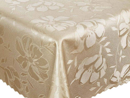 Tablecloths with stain-resistant coating  Flowers 3329 Beige