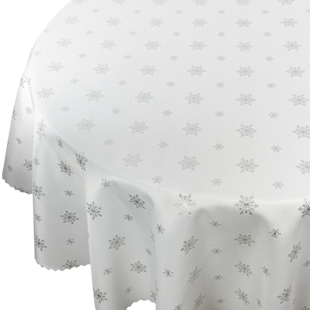 Tablecloths with stain-resistant coating OVAL 160X340 0 SILVER SNOW