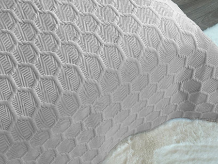 Bedspread PARLA 3D 220x240+2/40x40, SY-7653 LIGHT GREY