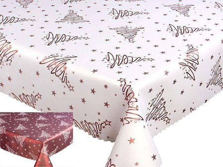 Tablecloths with stain-resistant coatin OVAL 140X240 BURGUNDY 2176
