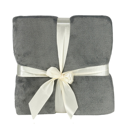 Blanket LUNA 150x200 LIGHT GRAY , microfiber flannel 240 gsm