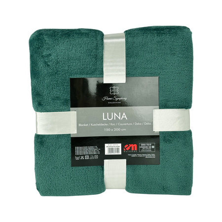 Blanket LUNA 150x200 BOTTLE GREEN , microfiber flannel 240 gsm