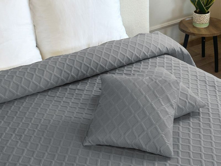 Bedspread PARLA 3D 220x240+2/40x40, SY-7653 GREY