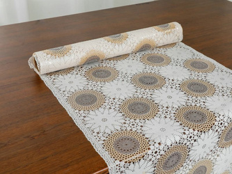 Vinyl lace table runner 50 WH-MULTICOLORS KW-1664F
