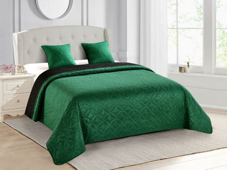 Bedspread VIGO II 180x220+2/40x40,  006/ BOTTLE GREEN-BLACK