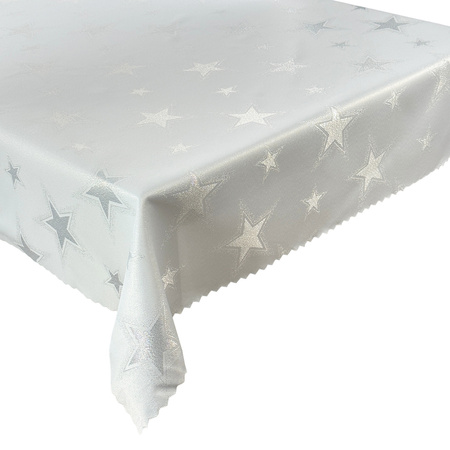 Tablecloths with stain-resistant coatingOVAL 130X220 BIG STAR SILVER 621