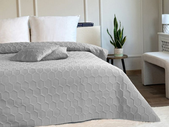 Bedspread PARLA 3D 180x220+2/40x40,SY-7653 LIGHT GREY