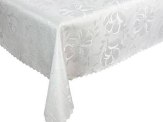 Tablecloths with stain-resistant coating  Flowers 3329 White