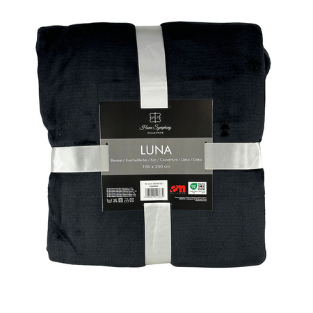 Blanket LUNA 150x200 BLACK, microfiber flannel 240 gsm