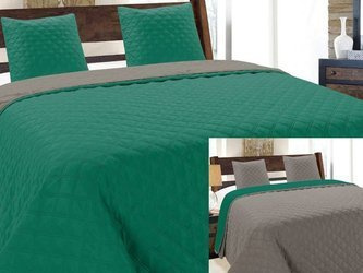Bedspread VIGO II 220x240+2/40x40, 013/EMERALD-GRAPHITE