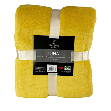 Blanket LUNA 150x200 YELLOW, microfiber flannel 240 gsm