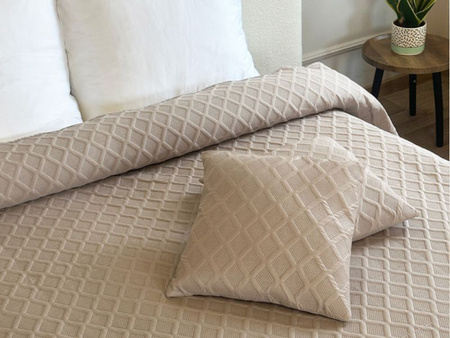 Bedspread PARLA 3D 180x220+2/40x40,SY-7654 TAUPE