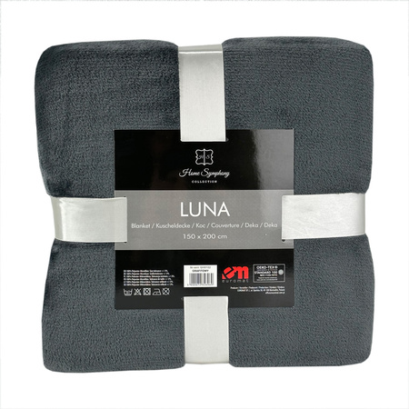 Blanket LUNA 150x200 GRAPHITE, microfiber flannel 240 gsm