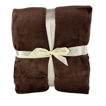 Blanket LUNA 150x200 BROWN, microfiber flannel 240 gsm