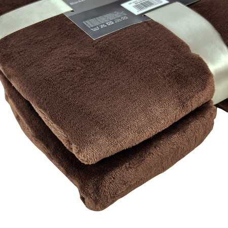 Blanket LUNA 150x200 BROWN, microfiber flannel 240 gsm