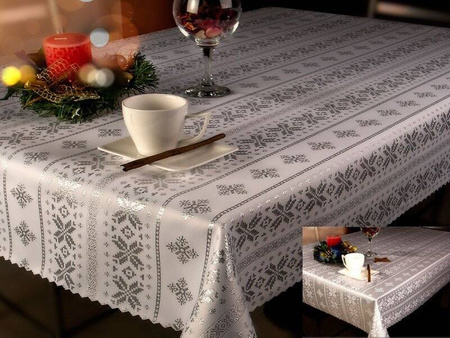 Tablecloths with stain-resistant coatin 80X80 SILVER 2297