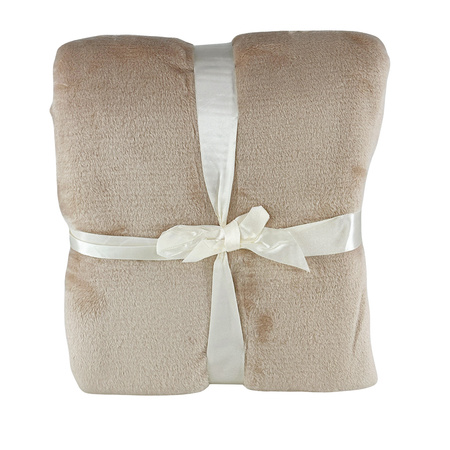 Blanket LUNA 150x200 BEIGE, microfiber flannel 240 gsm