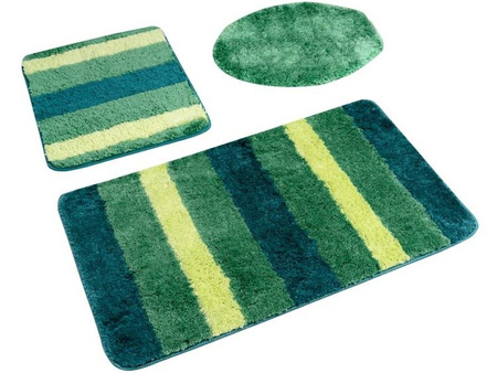 Bath mat OMBRE GREEN 3 pcs set  (50x80+50x40+48x50) polyester