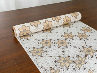 Vinyl lace table runner 50 WH-MULTICOLORS KW-0663
