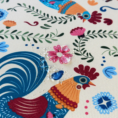 Obrus plamoodporny Druk 1 Kogut Folk 3