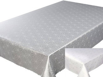 Tablecloths with stain-resistant coatin OVAL 140X200 0 SILVER 2594