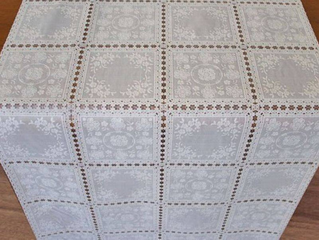 Vinyl lace table runner 50 FELICITA 5013A WHITE
