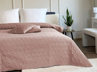 Bedspread PARLA 3D 220x240+2/40x40, SY-7653 POWDER PINK
