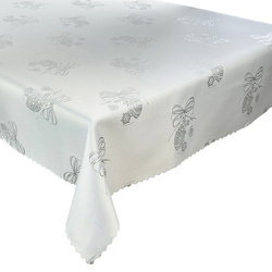 Tablecloths with stain-resistant coating oval 140x200 silver 1869