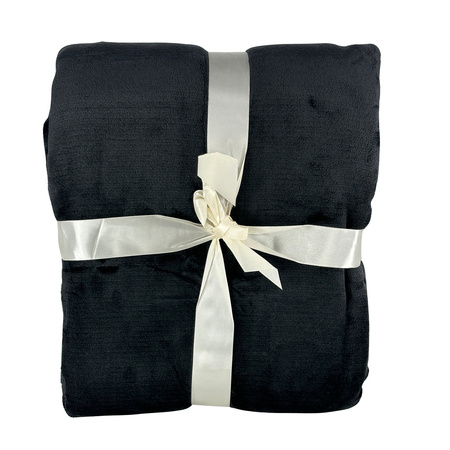 Blanket LUNA 150x200 BLACK, microfiber flannel 240 gsm