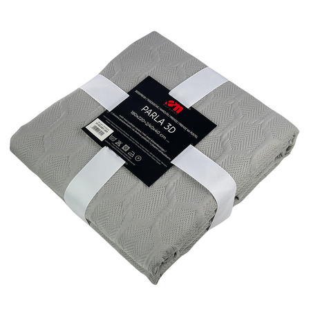 Bedspread PARLA 3D 80x220, SY-7653 GREY LIGHT