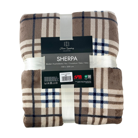 Blanket SHERPA PRINT 150x200 BEIGE